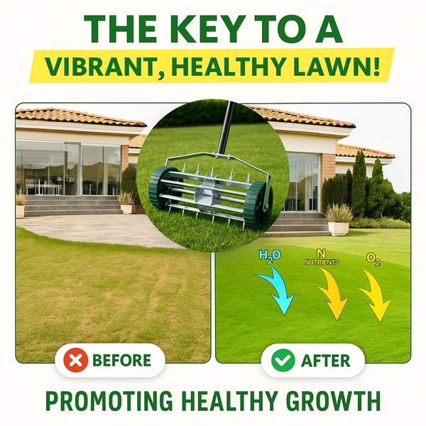 Easygardentools™ Rolling Lawn Aerator