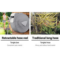 30m Retractable Garden Hose Reel with Brass Spray Gun