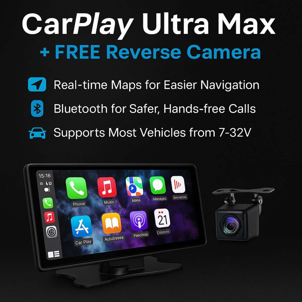 Easygardentools™ CarPlay Ultra Max - FREE Reverse Camera