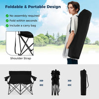 Double Camping Chair, 2-Person Outdoor Folding Love seat