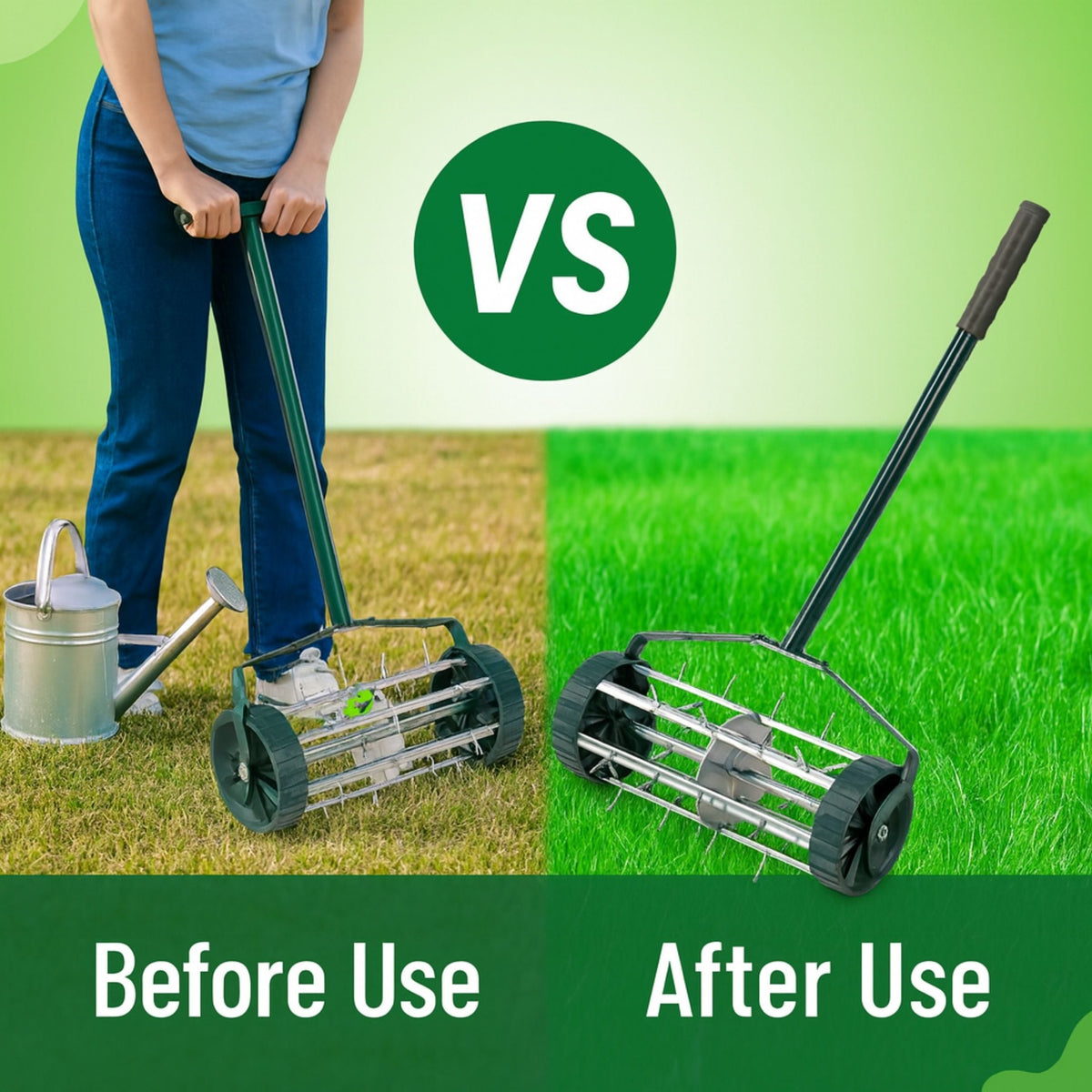 Easygardentools™ Rolling Lawn Aerator