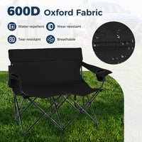 Double Camping Chair, 2-Person Outdoor Folding Love seat