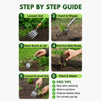 Easygardentools™ Weed Remover Rake