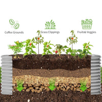Easygardentools™ Galvanised Steel Raised Garden Bed