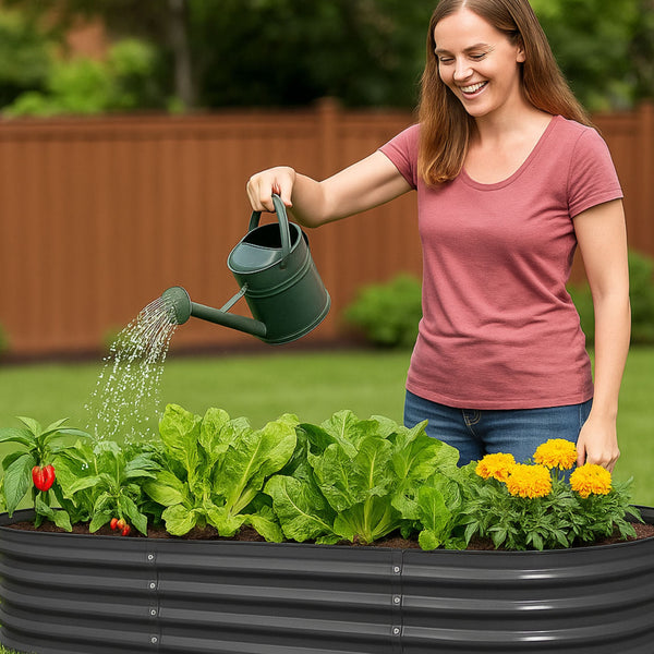 Easygardentools™ Galvanised Steel Raised Garden Bed