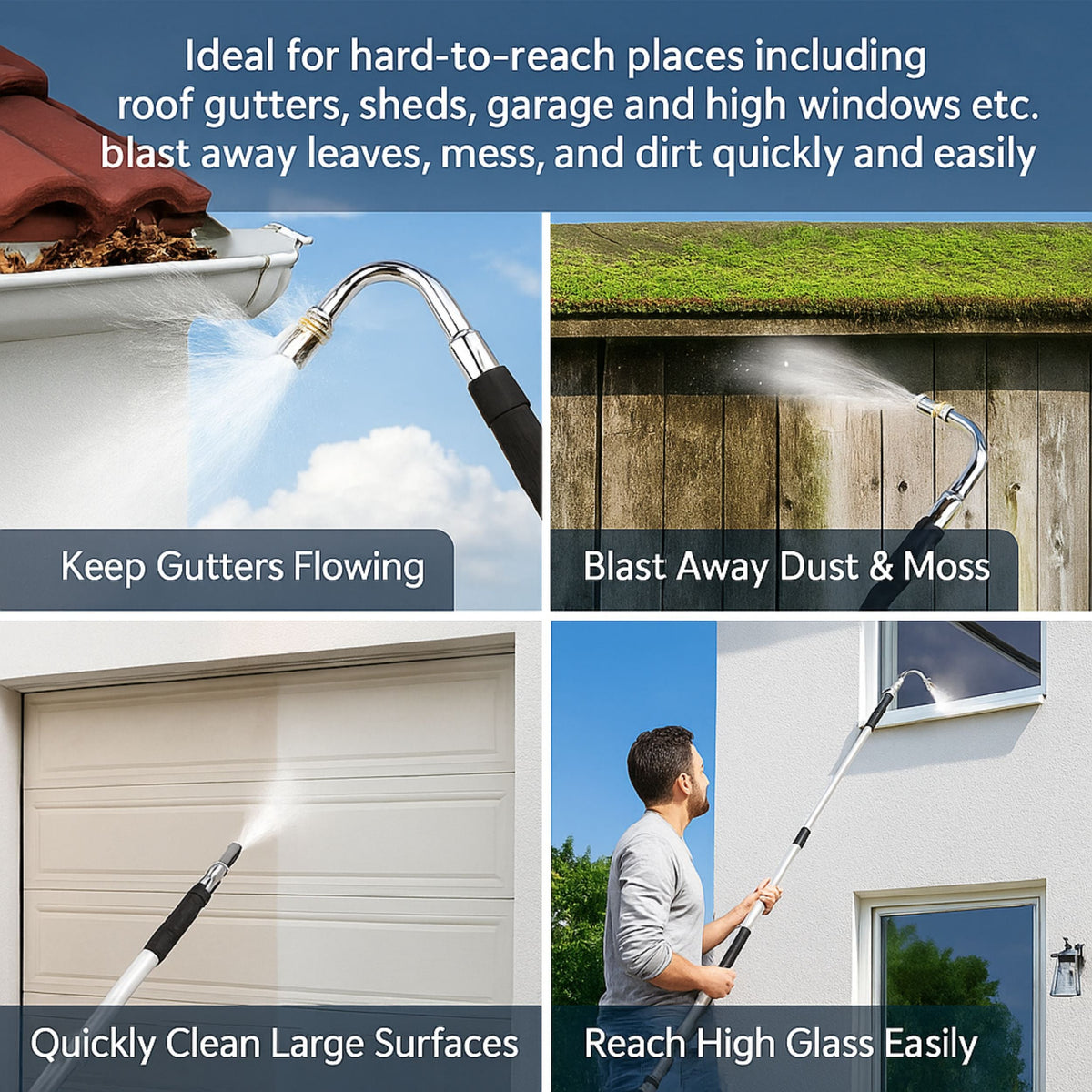 Easygardentools™ Telescopic Gutter Cleaner + FREE Brush