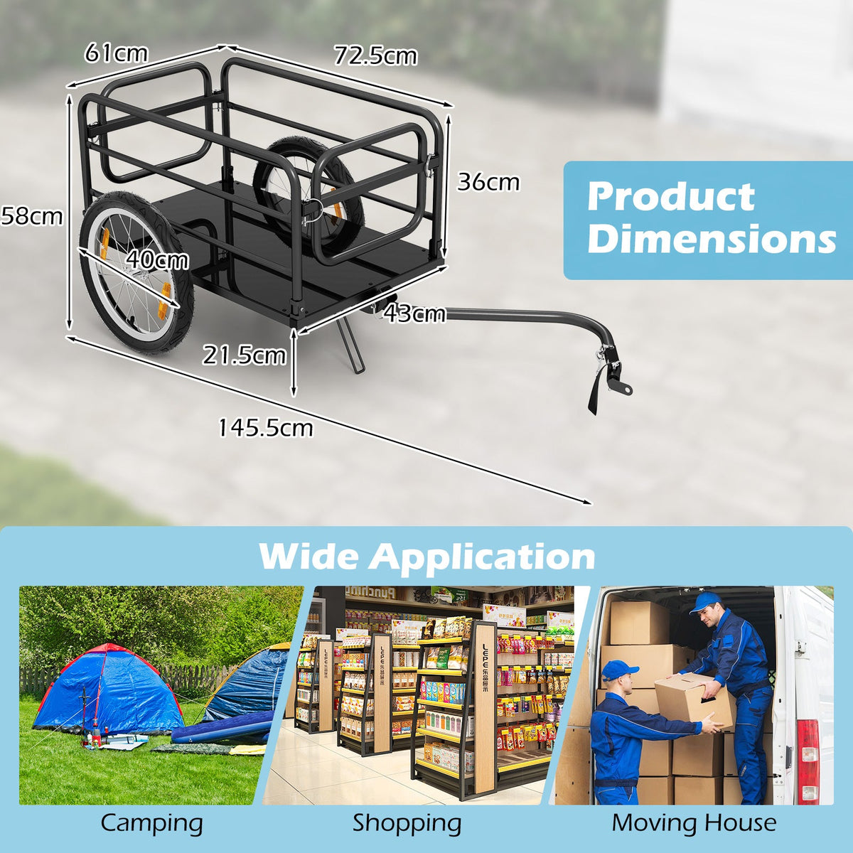 Bicycle Trailer w/Foldable frame