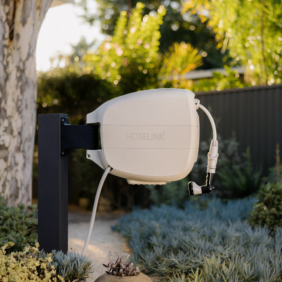 Close-up of the Evolve retractable hose reel