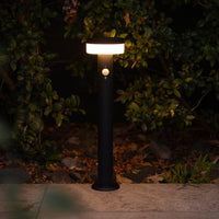 Black Stainless Steel Solar Bollard | Motion Sensor | MIDNIGHT