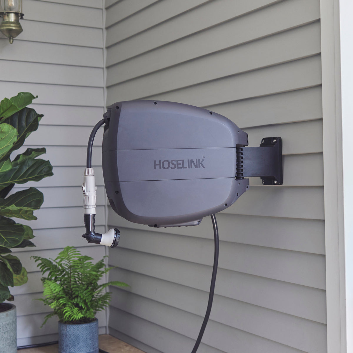 Close-up of the Evolve retractable hose reel