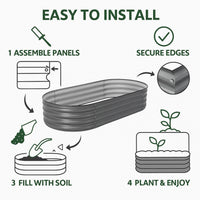 Easygardentools™ Galvanised Steel Raised Garden Bed