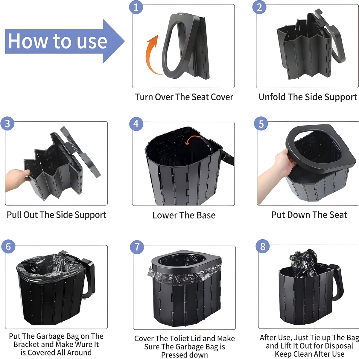 Easygardentools™ Foldable Camping Toilet