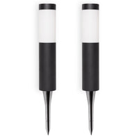 Modern Metal Solar Bollard | Warm White | 2 Pack | PILLAR