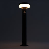 Black Stainless Steel Solar Bollard | Motion Sensor | MIDNIGHT