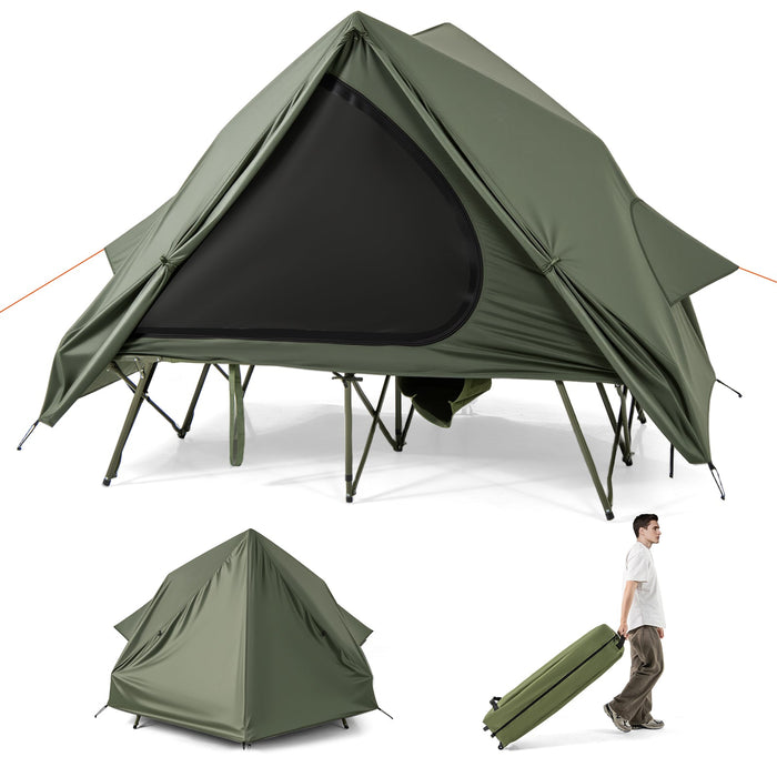 Foldable Outdoor Off-Ground Camping Combo, 2-Person Camping Cot Tent