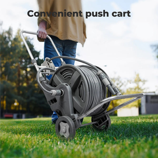 Ultimate Mobile Garden Hose Cart - 45m Heavy Duty Reel with Easy-Glide Wheels