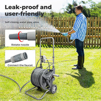 Ultimate Mobile Garden Hose Cart - 45m Heavy Duty Reel with Easy-Glide Wheels