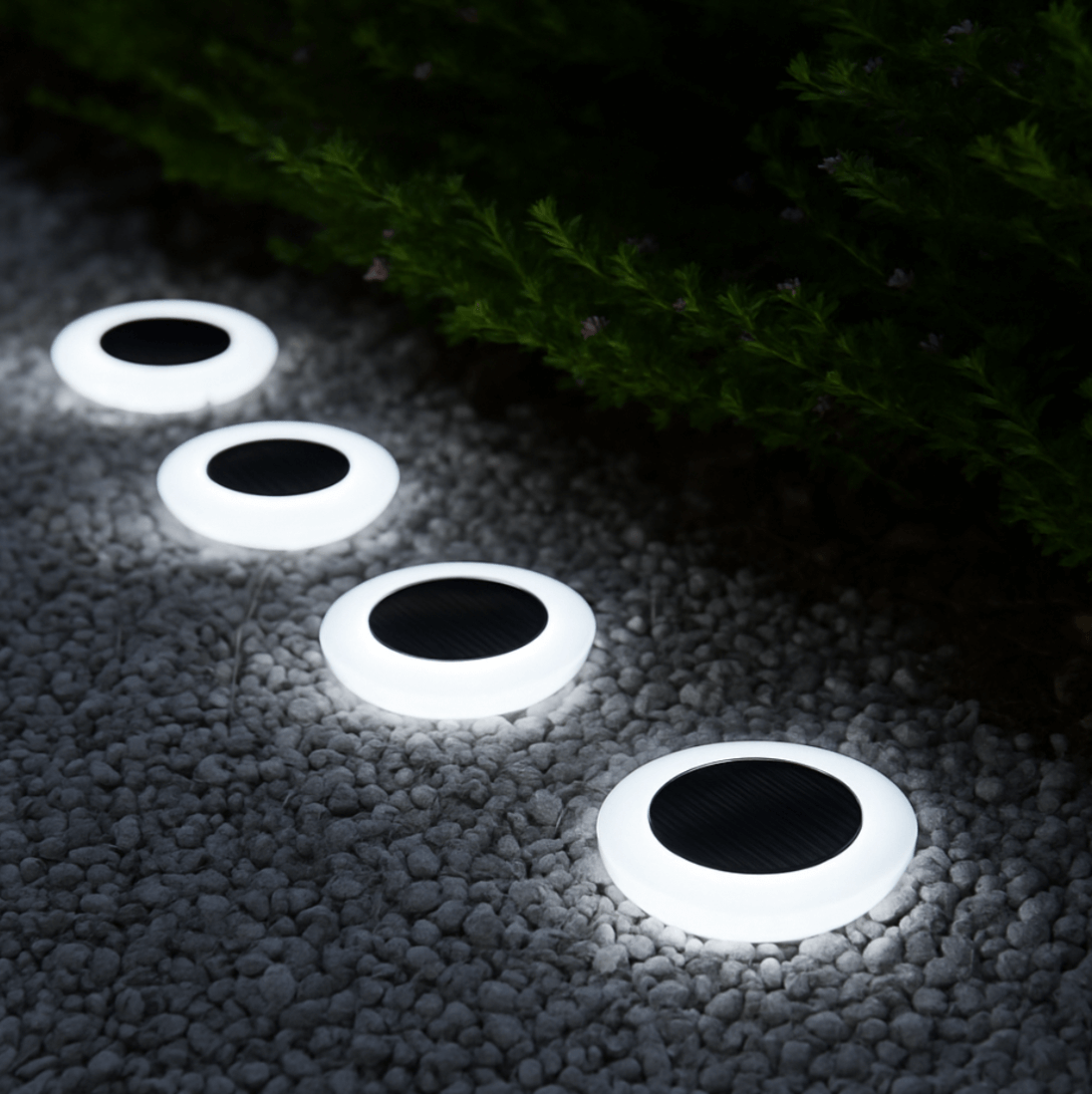 Easygardentools™ GlowDisc Solar Ground Light Pack