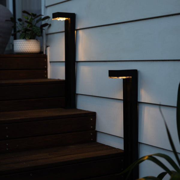 Solar Path Lights with Glass Insert | Warm White | 2 Pack | SVELTE