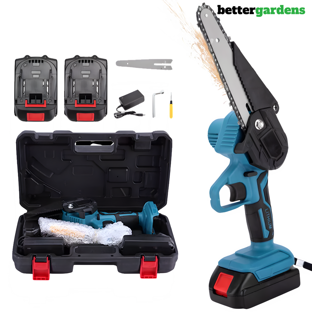 Easygardentools™ 6” Lightweight Mini Chainsaw Kit + 2 Free Batteries