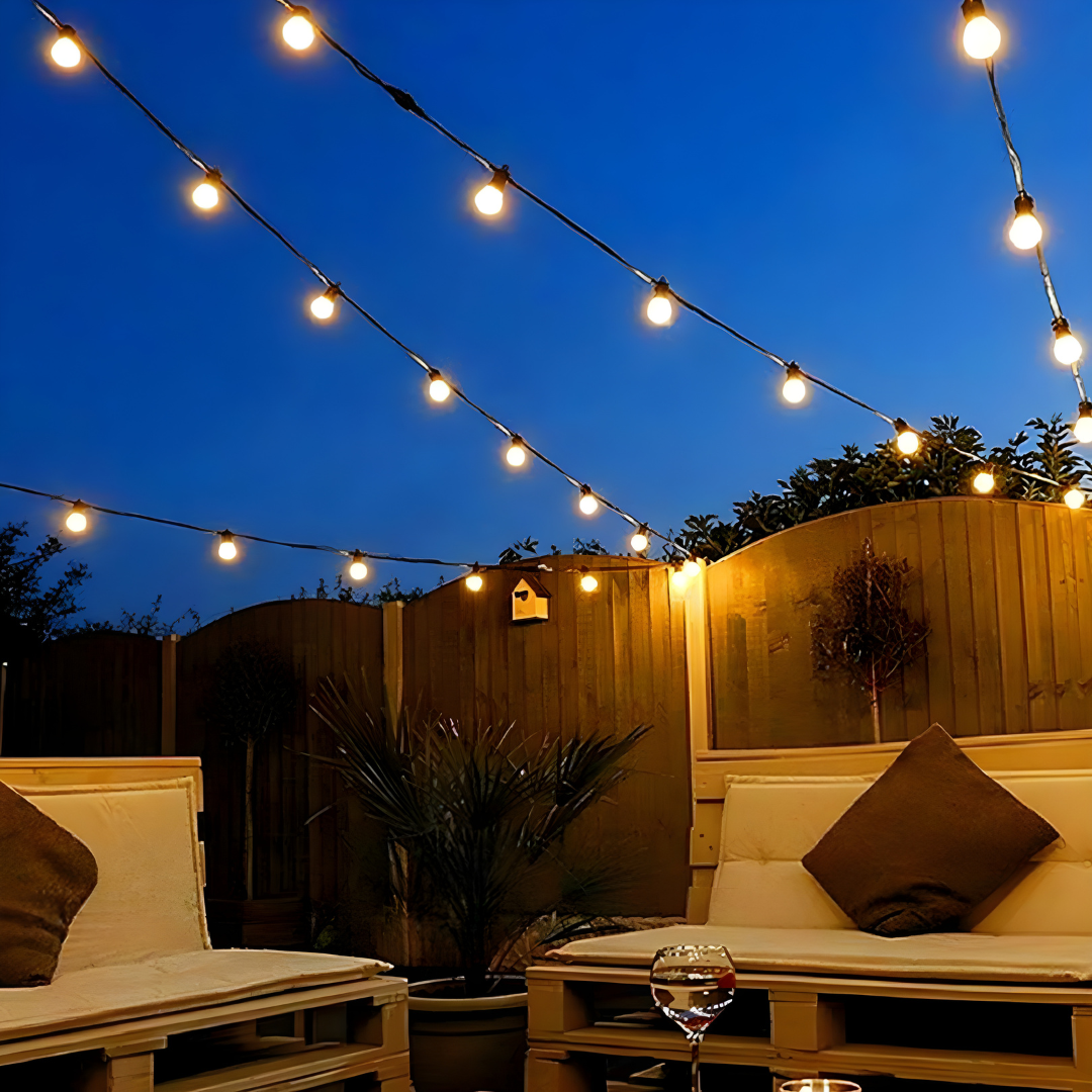 Easygardentools™ 20m Weather-Proof LED Festoon Lights