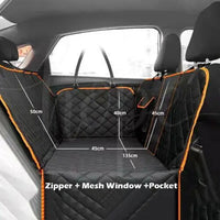 Waterproof Dog Car Seat Cover for Back Seat – Hammock Style with Mesh Window, Side Flaps & Seat Belt, Scratch-Resistant Pet Seat Cover for Cars, SUVs & Trucks (147×137cm)