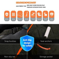 Waterproof Dog Car Seat Cover for Back Seat – Hammock Style with Mesh Window, Side Flaps & Seat Belt, Scratch-Resistant Pet Seat Cover for Cars, SUVs & Trucks (147×137cm)