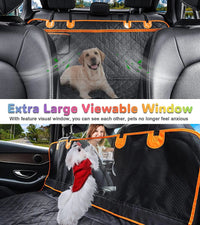 Waterproof Dog Car Seat Cover for Back Seat – Hammock Style with Mesh Window, Side Flaps & Seat Belt, Scratch-Resistant Pet Seat Cover for Cars, SUVs & Trucks (147×137cm)
