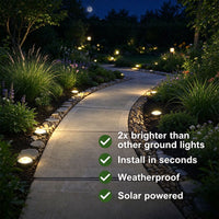 Solar round in-ground path lights — installation image 2