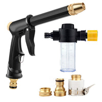 Adjustable Garden Hose Spray Gun & Foam Bottle Kit – product view