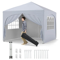 3 x 3 m Pop up Canopy Tent w/ 4 Removable Sidewall