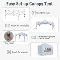 3 x 3 m Pop up Canopy Tent w/ 4 Removable Sidewall