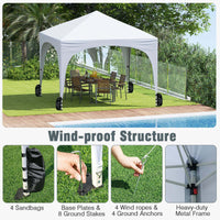 3 x 3 m Pop up Canopy Tent w/ 4 Removable Sidewall
