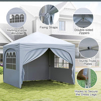 3 x 3 m Pop up Canopy Tent w/ 4 Removable Sidewall